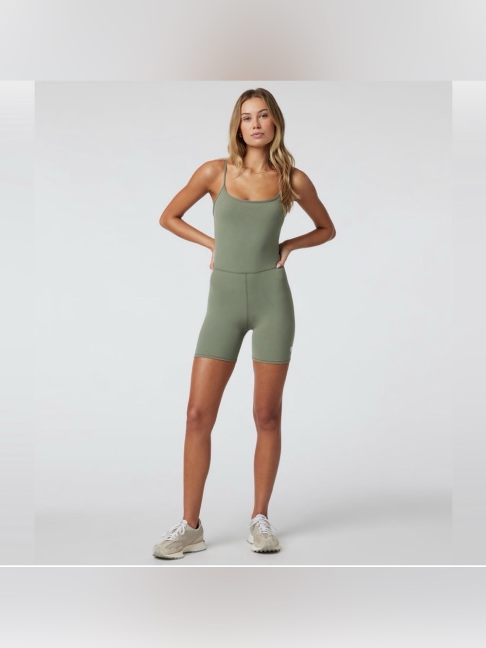 Vuori All The Feels Onesie Large Pistachio Green One Piece Bodysuit Short Romper